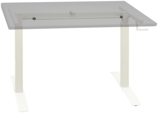 vidaXL Schreibtisch-Gestell Manuell Höhenverstellbar Handkurbel Weiß 321718