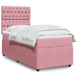 vidaXL Boxspringbett mit Matratze Rosa 90x200 cm Samt 3294549