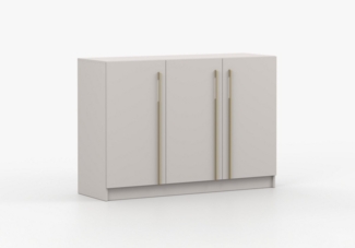 MOEBLO Kommode Glamy 3D (Elegante 3-türige Kommode mit viel Stauraum, geräumigen Einlegeböden und goldfarbenen Griffen – Ideal für Schlafzimmer oder Wohnzimmer, Sideboard Wohnzimmer Kommode Schlafzimmer Komodenschrank Highboard), (BxHxT): 134,5 cm X 94...