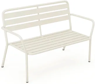 Vente-unique - MIRMANDE Gartensitzgruppe Metall Beige - B 58 cm x H 82 cm x L 123 cm