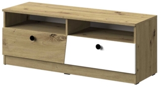 Lowboard "Nero" TV-Unterschrank 120 cm artisan eiche weiß matt griff schwarz
