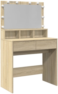 vidaXL Schminktisch mit LED-Beleuchtung Sonoma-Eiche 80x41x134,5 cm 848187