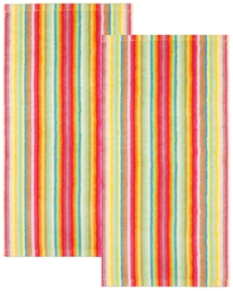 2 Stück Cawö Life Style Handtücher 7008-25 Streifen muilticolor 50x100