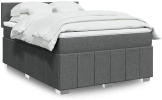 vidaXL Boxspringbett mit Matratze Dunkelgrau 140x190 cm Stoff 3289357