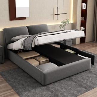 STILVORA Polsterbett 140×200 Bettgestell mit Bettkasten,Jugendbett Doppelbett mit Schublade (140*200cm), mit 3 Schubladen,Bettkasten zur Aufbewahrung