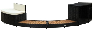 vidaXL Whirlpool-Umrandung Schwarz Poly Rattan & Massivholz Akazie 310092