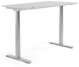 Soennecken Schreibtisch 1800x605-1255x800 mm Platte lichtgrau Gestell s