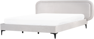 Bett mit Lattenrost Samtstoff SUZETTE 180 x 200 cm Hellgrau