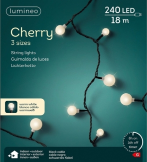 Kaemingk LED-Lichterkette LED Cherrybeleuchtung Outdoor L. 1800cm240Lschwarz/warmes weiss