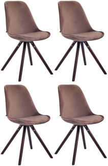 4er Set Stühle Toulouse Samt Rund cappuccino [320442]
