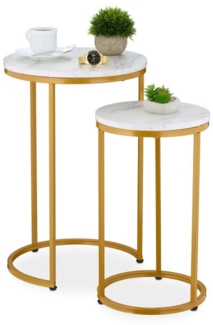 Satztisch 2er Set Marmoroptik & Metall 10051107_613