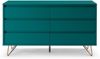 Schubladenkommode Kommode mit 6 Schubladen 120 x 40 x 70 cm MDF und Metall