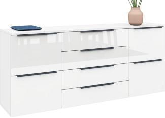 borchardt Möbel Sideboard Tom, Breite 166 cm, verstellbare Einlegeböden, lackierte Alu-Profilgriffe