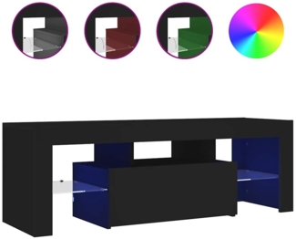 TV-Schrank Lowboard TV mit LED-Leuchten Schwarz 120 x 35 x 40 cm