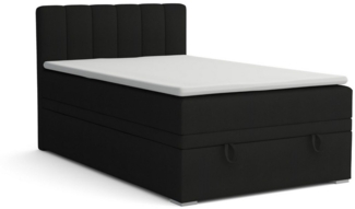 Deine Möbel 24 Boxspringbett DAVID MINI Boxbett Polsterbett Kompletbett Velours Samt (Jugendbett Jugendzimmer Schlafzimmer Bett, 3-St, 100x200 120x200 Creme Beige Hellgrau Grau Anthrazit Schwarz), mit einer durchgehenden Matratze Taschenfederkern-Matra...