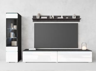 INOSIGN Wohnwand VERA I, Vitrinen Türanschlag links/rechts wechselbar, (Komplett-Set, 3-St), Vitrine mit Verglasung, stehend und hängend, inklusive Beleuchtung