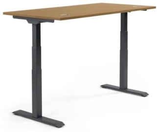 Soennecken Schreibtisch 1800x605-1255x800 mm Platte Nuss Gestell schwar