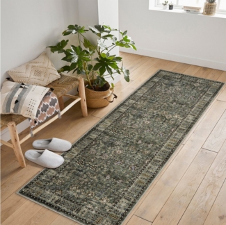 GarveeMore Teppich Maschinenwaschbarer Boho Rutschfester Teppich