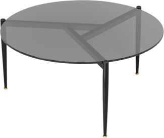 Runder Couchtisch Rauchglas Grau Ø80cm Moderner Sofatisch