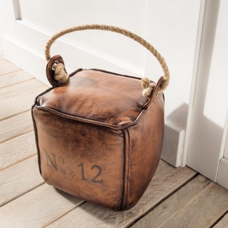 Türstopper "Kiddi I" Leder braun eckig