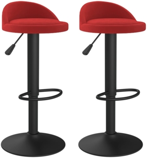 vidaXL Barhocker 2 Stk. Weinrot Samt [333607]