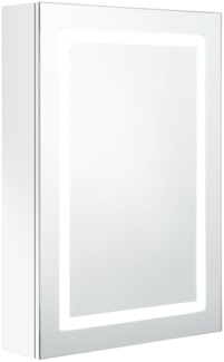 LED-Bad-Spiegelschrank, Glänzendes Weiß 50 x 13 x 70 cm