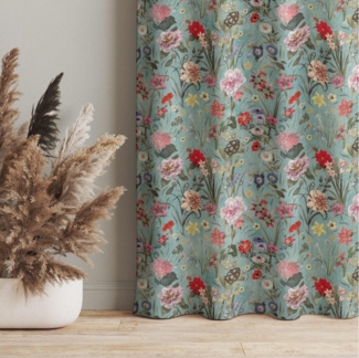 Bilderdepot24 Vorhang Gardine Blumen Natur Muster Wildblumenwiese Türvorhang Raumteiler (1 St), Multifunktionsband, blickdicht, Samt, Schiebegardinen Küche Schlafzimmer Wohnzimmer Schiebevorhang