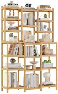 Homfa Badregal, Standregal Bücherregal mit 7 Ablagen 160 x 105 x 28 cm