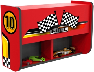 Bücherregal Wandregal Hängeschrank mit Klappe Kinderzimmer Rot