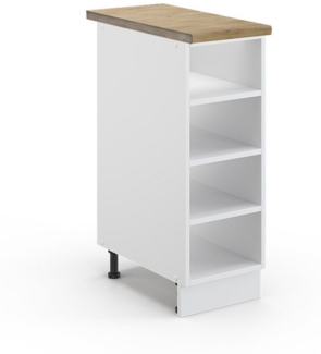Vicco Unterschrank Fame-Line, Weiß/Weiß, 30 cm, AP Eiche