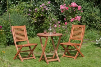 MERXX Garten-Essgruppe »Cordoba«, (Set, 3-tlg, Geöltes Eukalyptusholz), Tisch klappbar: Øx H: 65x75 cm