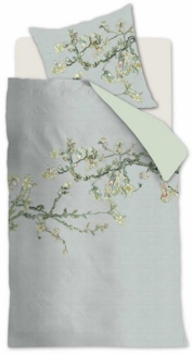 beddinghouse Mako Satin Bettwäsche 2 teilig Bettbezug 155x220 cm Kopfkissenbezug 80x80 cm Blossom Grau