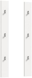 Paneel 2er Set Weiß Hochglanz, 6 Haken, 13x115x3 cm, FSC-zertifiziert