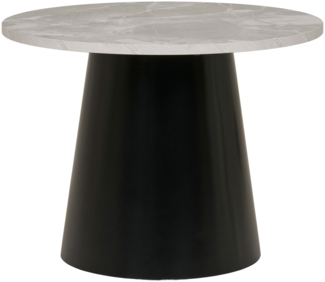 Couchtisch, Marmoroptik, grau/schwarz, ø60x45 cm
