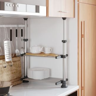 vidaXL Küchenregal 50x25x(50-70) cm Aluminium 154616