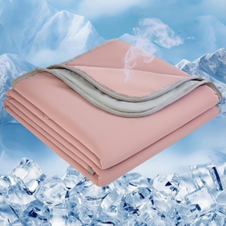 Qelus Sommerbettdecke Sommer-Kühldecke Super Tröster Kinderbettdecke, Sofadecke, Reisedecke, Füllung: Arc-Chill-Kühl-Polyester und Baumwolle, Bezug: 150x200cm, Leichte Doppelseitige Kühl und Hautfreundlich für Bett, Sofa, Büro