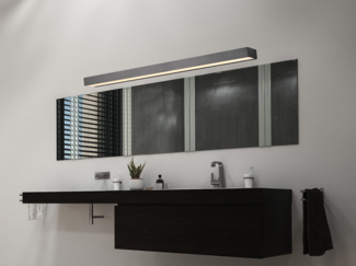 2er SET LED Badezimmer Wandleuchten Up-Down Schwarz, Breite 90cm