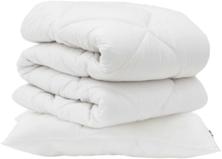 vidaXL Bettdecke mit Kissen 2 pcs Weiß Mikrofaser 3376636