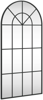 vidaXL Wandspiegel Schwarz 50x100 cm Gewölbt Eisen 358626