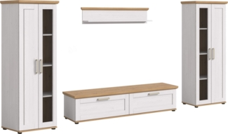 Home affaire Wohnwand Cosenza, (Set, 4-St), Cosenza, Breite: 336 cm, 2xVitrine, Lowboard, Wandboard