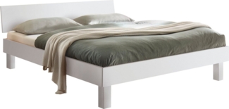 Hasena Trento Forti Massivholzbett 120x200 Buche weiss deckend, lackiert 20
