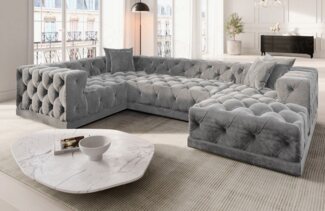Sofa Dreams Wohnlandschaft Designer Stoff Sofa Palma U Form Samtstoff Stoffsofa