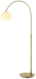 Lindby Bogenlampe Cynthia, Glas Gold / Messing IP20, 1 x 15 W LED