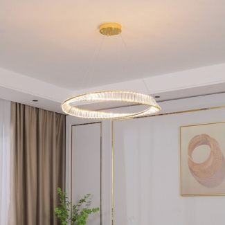 Eurotondisplay LED Deckenleuchte LED Pendelleuchte große Kristall Fernbedienung Lichtfarbe einstellbar, LED fest integriert, Warm- bis Kaltweiß, Nicht zutreffend