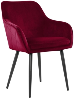 Esszimmerstuhl Polyester Metall Rot