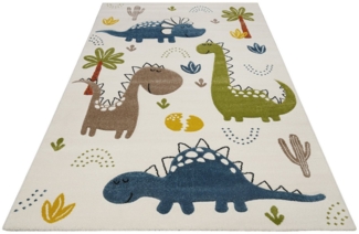 SMART KIDS Kinderteppich Dino & Friends, rechteckig, Höhe: 10 mm, Moderner Spielteppich, strapazierfähig, pflegeleicht, Konturenschnitt