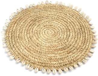 Der Raffia Shell Untersetzer - Natürlich - 23x23x1cm