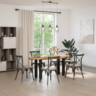 vidaXL Esstisch Hellbraun 180x90x74 cm Massivholz Eiche Oval 3305279