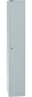 Bisley Garderobenschrank Office mit Schloss aus Stahlblech, 1 Fach mit Hutboden & Kleiderstange - Kleiderspind abschließbar, Spind Tiefe: 30,5 cm - Farbe: lichtgrau, CLK121-645