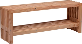 dobar® Green Label 29109FSCe | Gartenbank Freja mit Kaminholzfach | Moderne Sitzbank mit Stauraum | Robustes Douglasie-Holz mit Schutzlasur | Holzbank Massiv | 115 x 30 x 45 cm | Natur